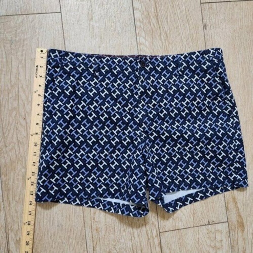 Tommy Hilfiger Womens Blue White Summer Chino Shorts 16